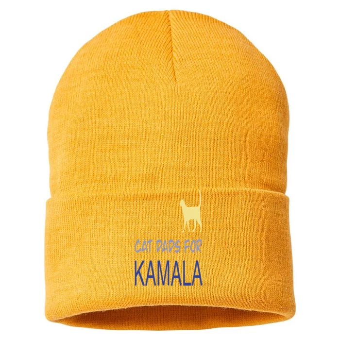 Cat Dads For Kamala Harris For President 2024 Sustainable Knit Beanie