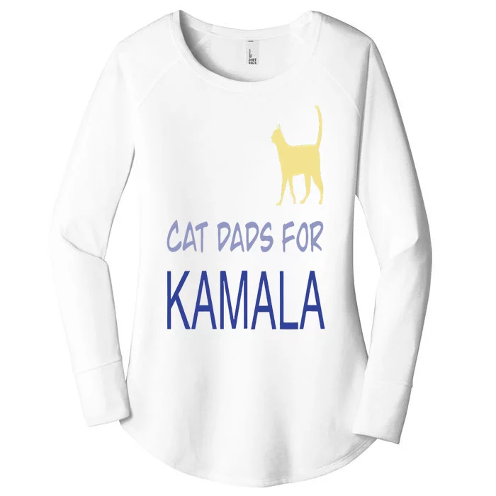 Cat Dads For Kamala Harris For President 2024 Women's Perfect Tri Tunic Long Sleeve Shirt