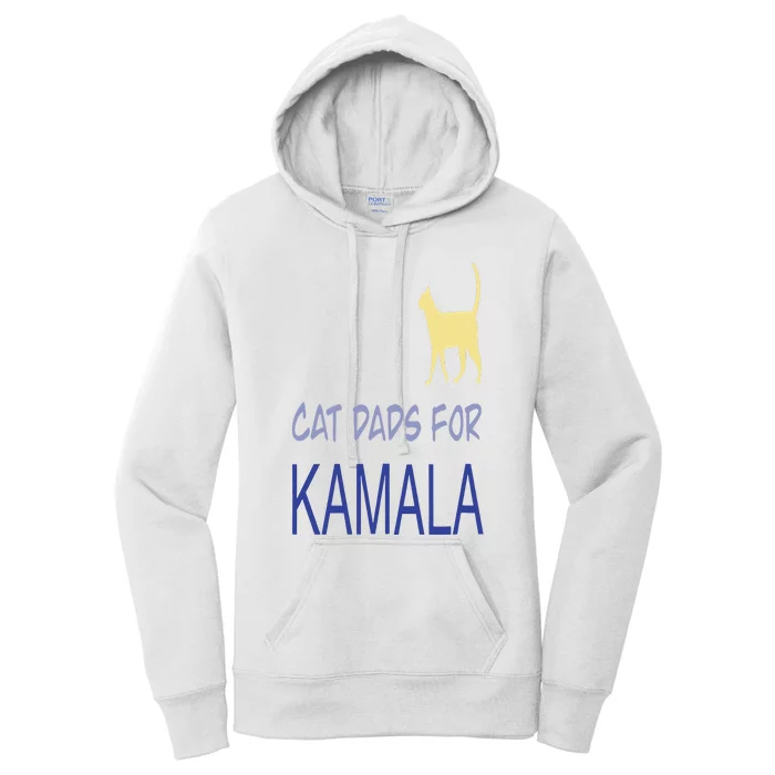 Cat Dads For Kamala Harris For President 2024 Women's Pullover Hoodie