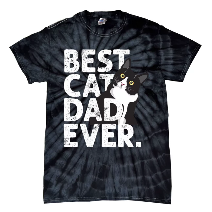 Cat Daddy Father Gift Best Cat Dad Ever Tie-Dye T-Shirt