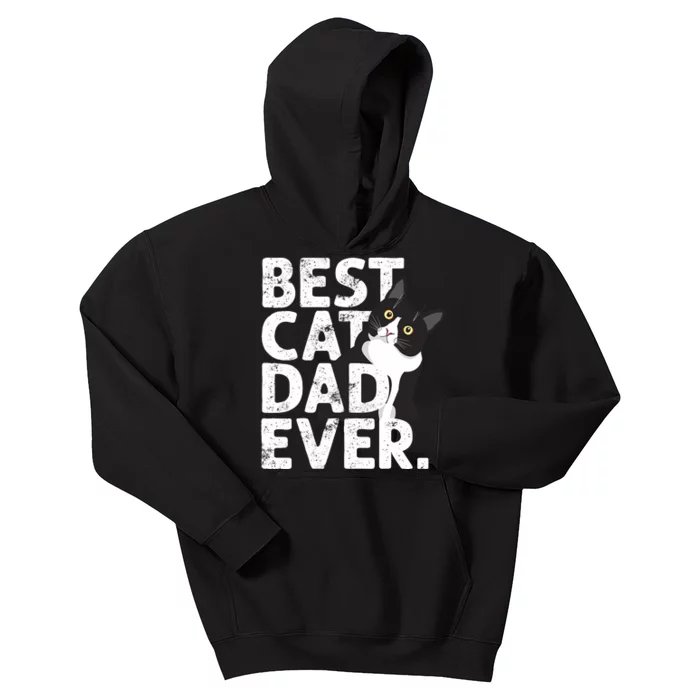 Cat Daddy Father Gift Best Cat Dad Ever Kids Hoodie