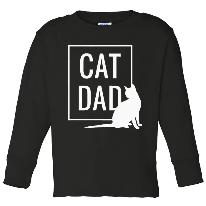 Cat Dad Funny Cat Owner Father Toddler Long Sleeve Shirt