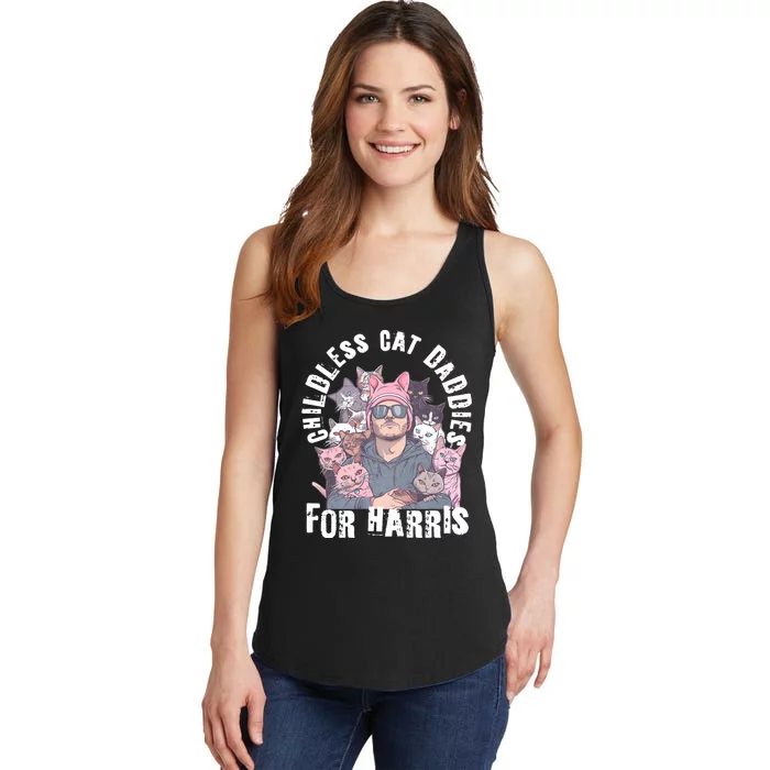 Cat Daddies For Harris Vote Hat Feminist Cat Dad Ladies Essential Tank