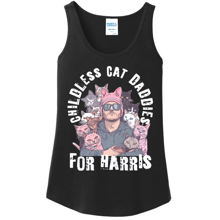 Cat Daddies For Harris Vote Hat Feminist Cat Dad Ladies Essential Tank