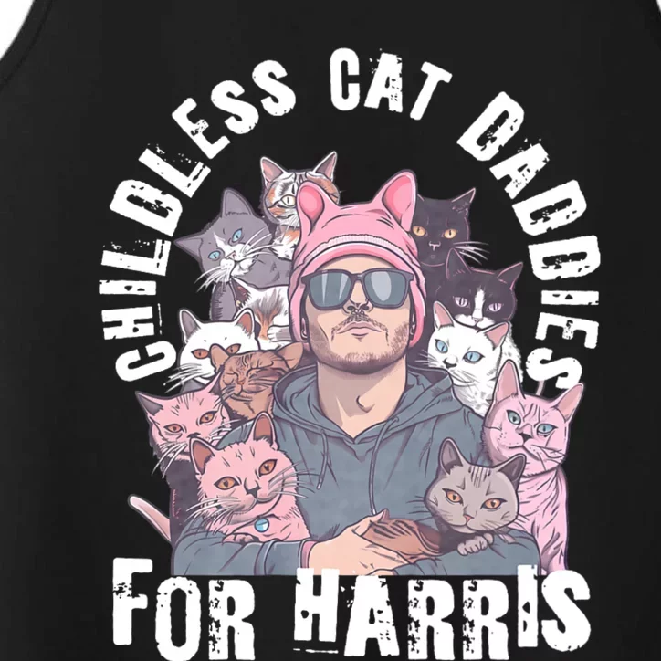 Cat Daddies For Harris Vote Hat Feminist Cat Dad Performance Tank