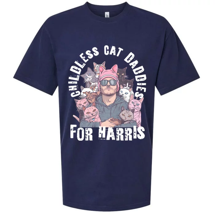 Cat Daddies For Harris Vote Hat Feminist Cat Dad Sueded Cloud Jersey T-Shirt