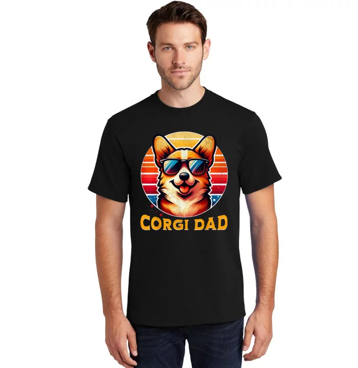 Corgi Dad Father Day Gift For Lovers Funn Tall T-Shirt