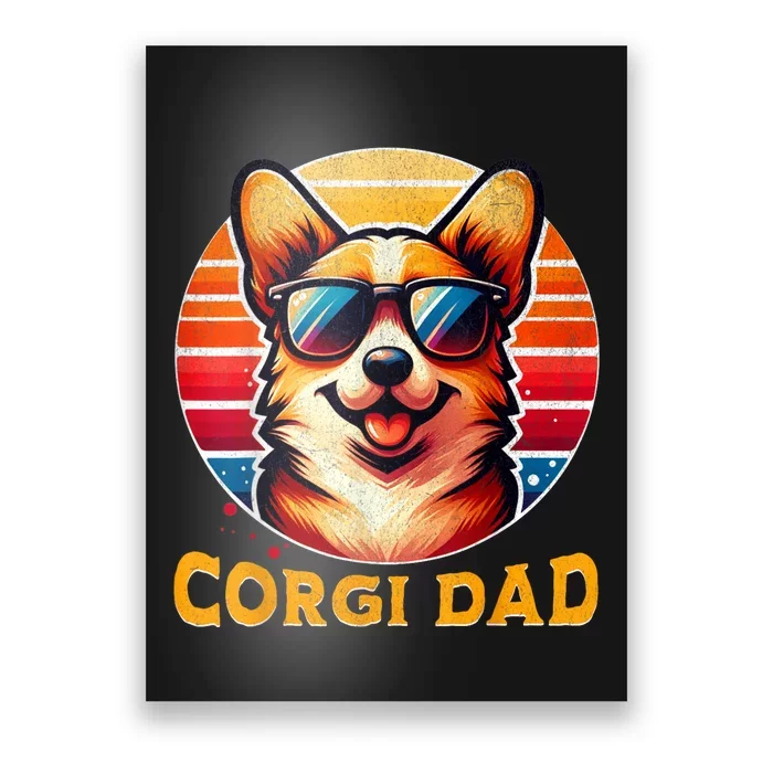 Corgi Dad Father Day Gift For Lovers Funn Poster