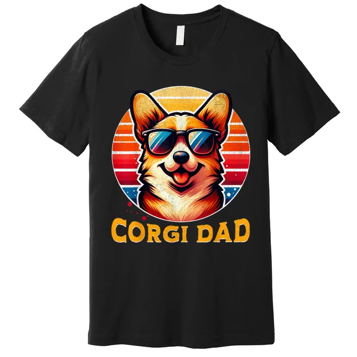 Corgi Dad Father Day Gift For Lovers Funn Premium T-Shirt