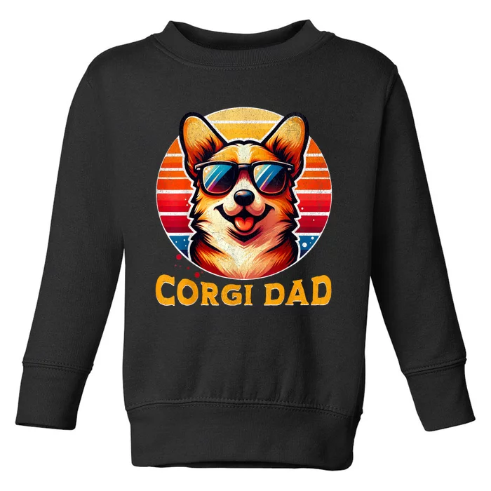 Corgi Dad Father Day Gift For Lovers Funn Toddler Sweatshirt