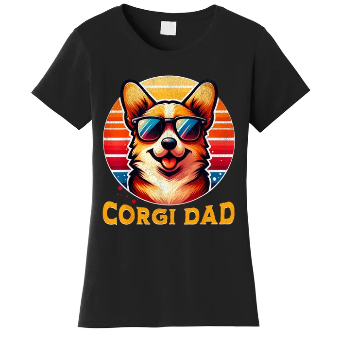 Corgi Dad Father Day Gift For Lovers Funn Women's T-Shirt