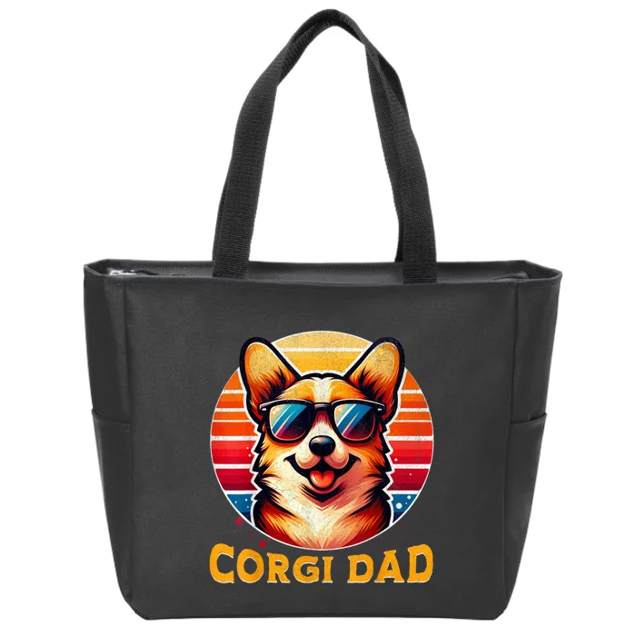 Corgi Dad Father Day Gift For Lovers Funn Zip Tote Bag