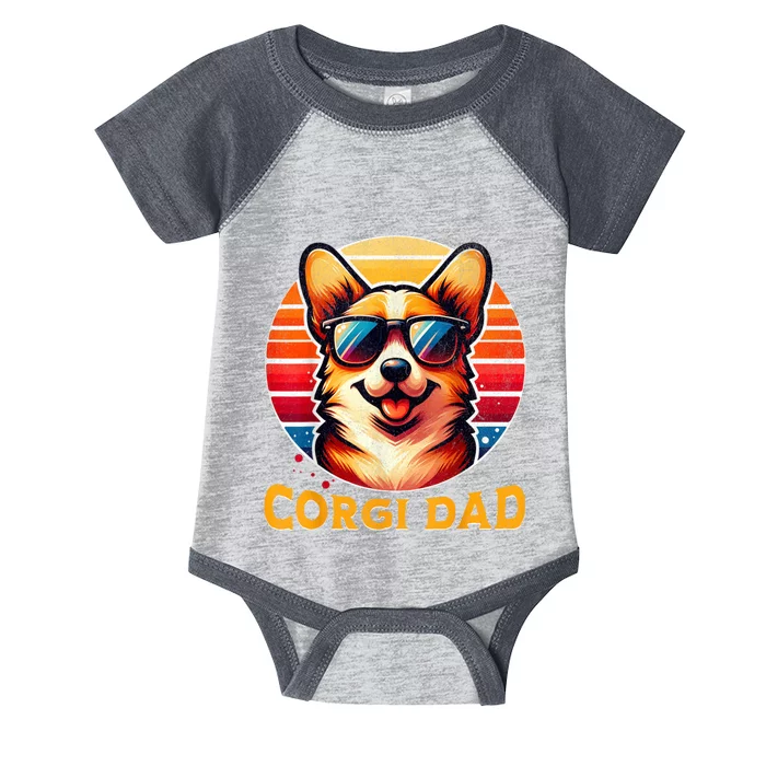 Corgi Dad Father Day Gift For Lovers Funn Infant Baby Jersey Bodysuit