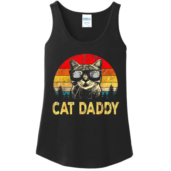 Cat Daddy Funny Cat Lover Gift Cat Dad Fathers Ladies Essential Tank