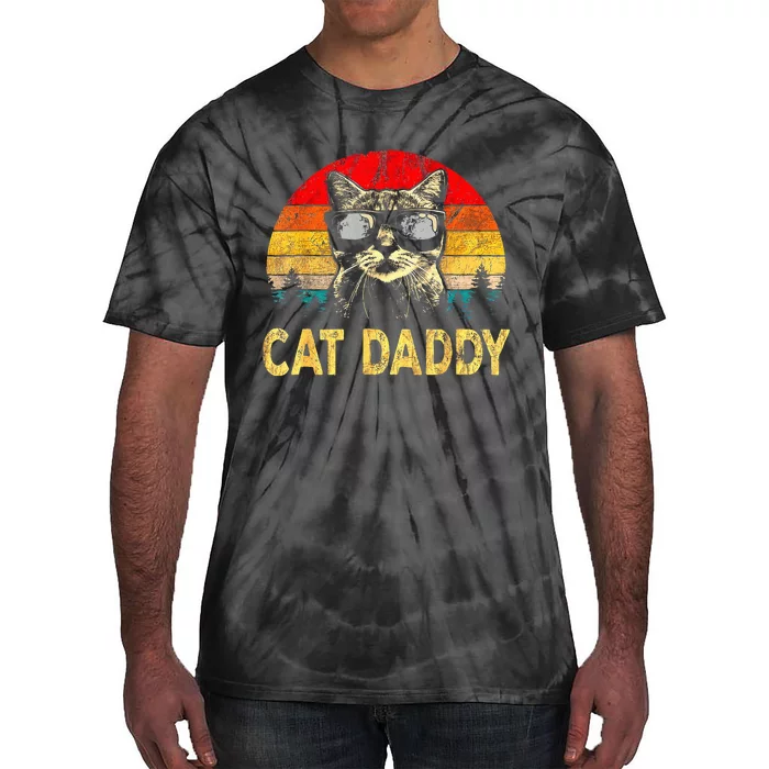 Cat Daddy Funny Cat Lover Gift Cat Dad Fathers Tie-Dye T-Shirt