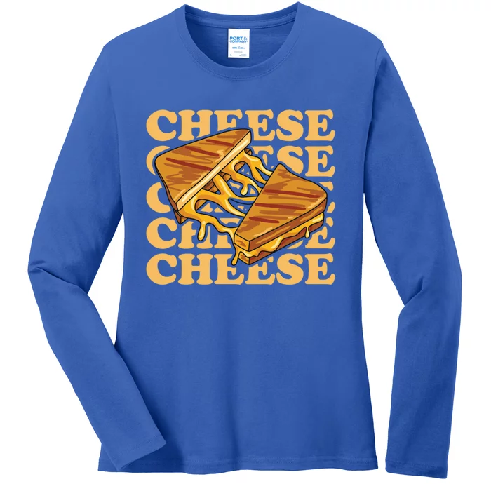 Cheese Design For A Grilled Cheese Lover Gift Ladies Long Sleeve Shirt