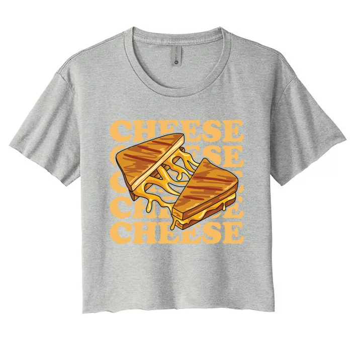 Cheese Design For A Grilled Cheese Lover Gift Women's Crop Top Tee