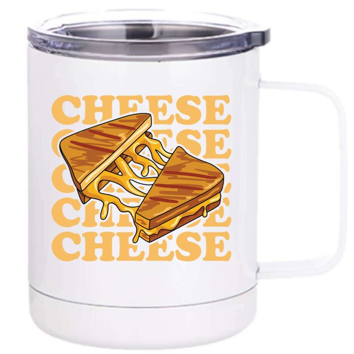 Cheese Design For A Grilled Cheese Lover Gift Front & Back 12oz Stainless Steel Tumbler Cup