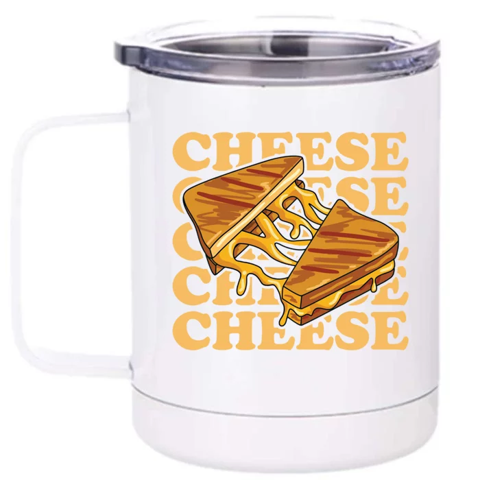 Cheese Design For A Grilled Cheese Lover Gift Front & Back 12oz Stainless Steel Tumbler Cup