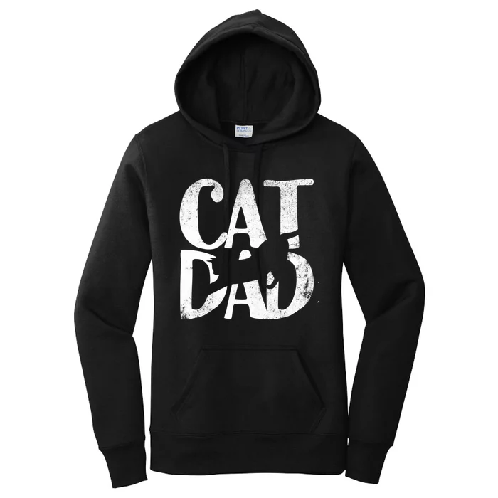 Cat Dad Fathers Day Christmas Birthday Best Vintage Women's Pullover Hoodie