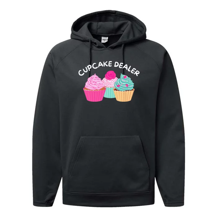 Cupcake Dealer Funny Cupcake Baker Pastry Baking Gift Performance Fleece Hoodie