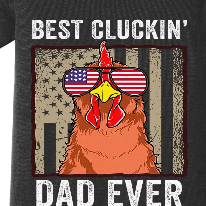 Chicken Dad Funny Farm Best Cluckin' Dad Ever Chicken Baby Bodysuit