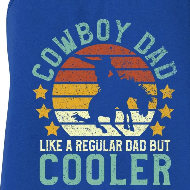 Cow Dad Funny Horseback Rider Rancher And Horse Lover Gift Meaningful Gift Women's Racerback Tank