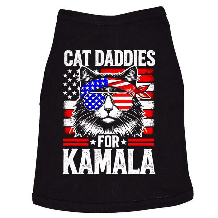 Cat Daddies For Kamala Vintage Usa Patriotic Madam President Doggie Tank