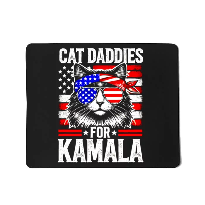 Cat Daddies For Kamala Vintage Usa Patriotic Madam President Mousepad