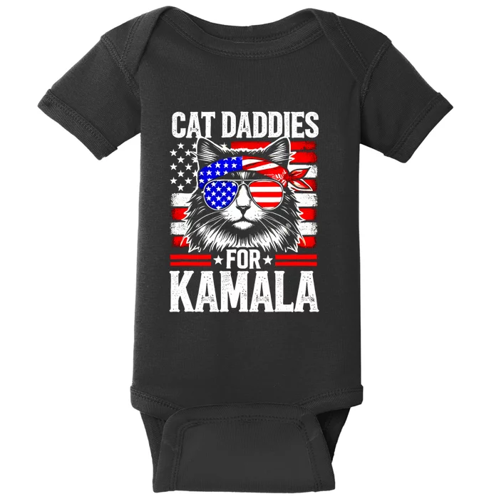 Cat Daddies For Kamala Vintage Usa Patriotic Madam President Baby Bodysuit