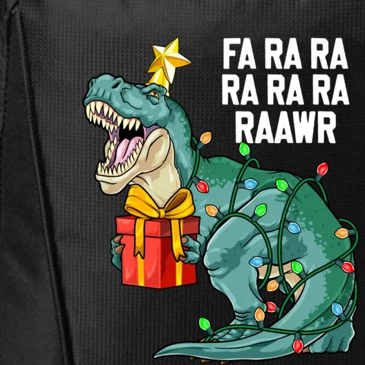 Christmas Dinosaur Fa Ra Ra Rawr Cute Trex Xmas Gift City Backpack