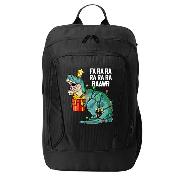 Christmas Dinosaur Fa Ra Ra Rawr Cute Trex Xmas Gift City Backpack