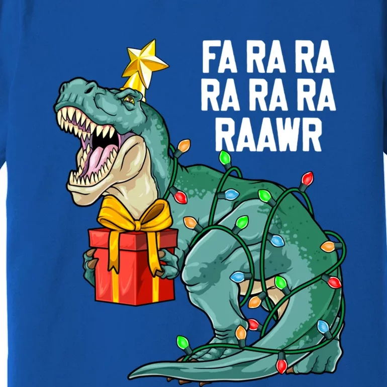 Christmas Dinosaur Fa Ra Ra Rawr Cute Trex Xmas Gift Premium T-Shirt