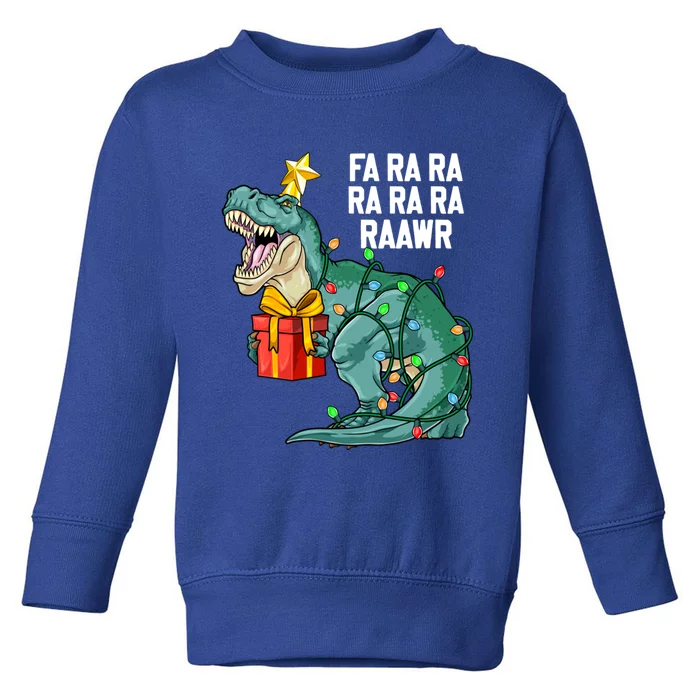 Christmas Dinosaur Fa Ra Ra Rawr Cute Trex Xmas Gift Toddler Sweatshirt