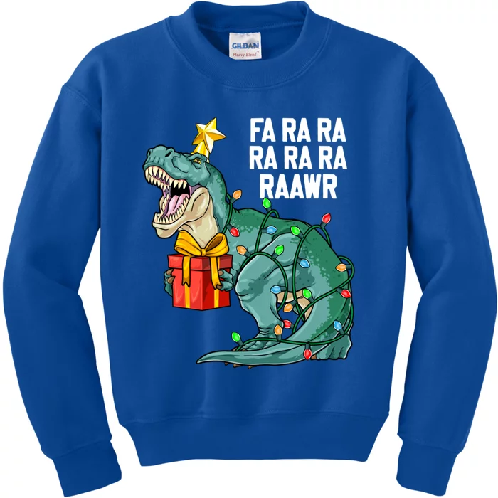 Christmas Dinosaur Fa Ra Ra Rawr Cute Trex Xmas Gift Kids Sweatshirt