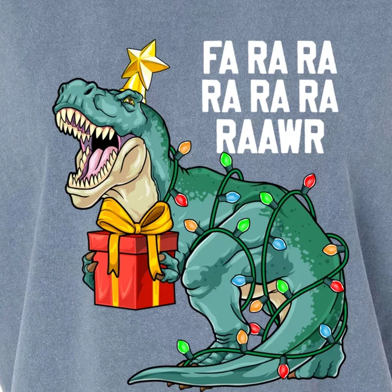 Christmas Dinosaur Fa Ra Ra Rawr Cute Trex Xmas Gift Garment-Dyed Women's Muscle Tee