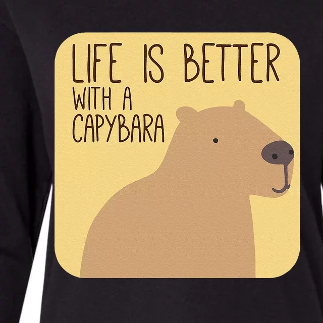 Capybara Design for Capibara Owner Cool Mammal Womens Cotton Relaxed Long Sleeve T-Shirt