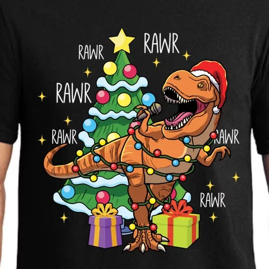 Christmas Dinosaur Fa Ra Ra Rawr Xmas Tree Trex Lover Gift Pajama Set