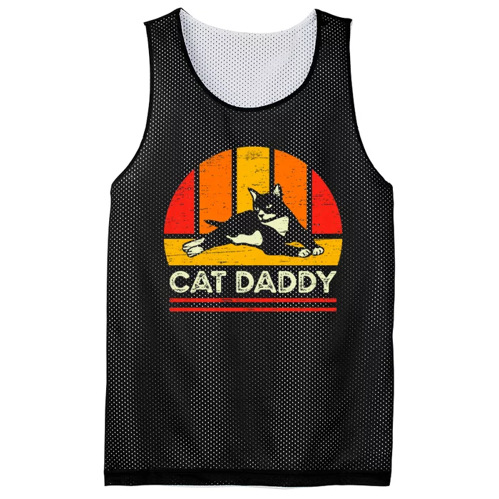 Cat Daddy Father Vintage Black Cats Mesh Reversible Basketball Jersey Tank