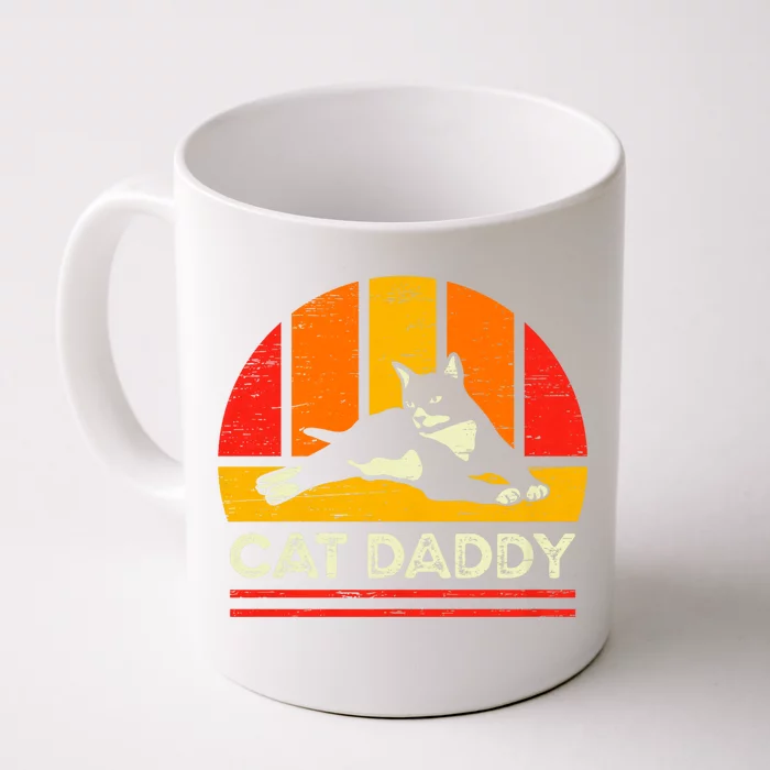 Cat Daddy Father Vintage Black Cats Front & Back Coffee Mug