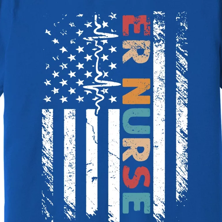 Classic Distressed Flag Gift For Emergency Room Er Nurses Gift Premium T-Shirt