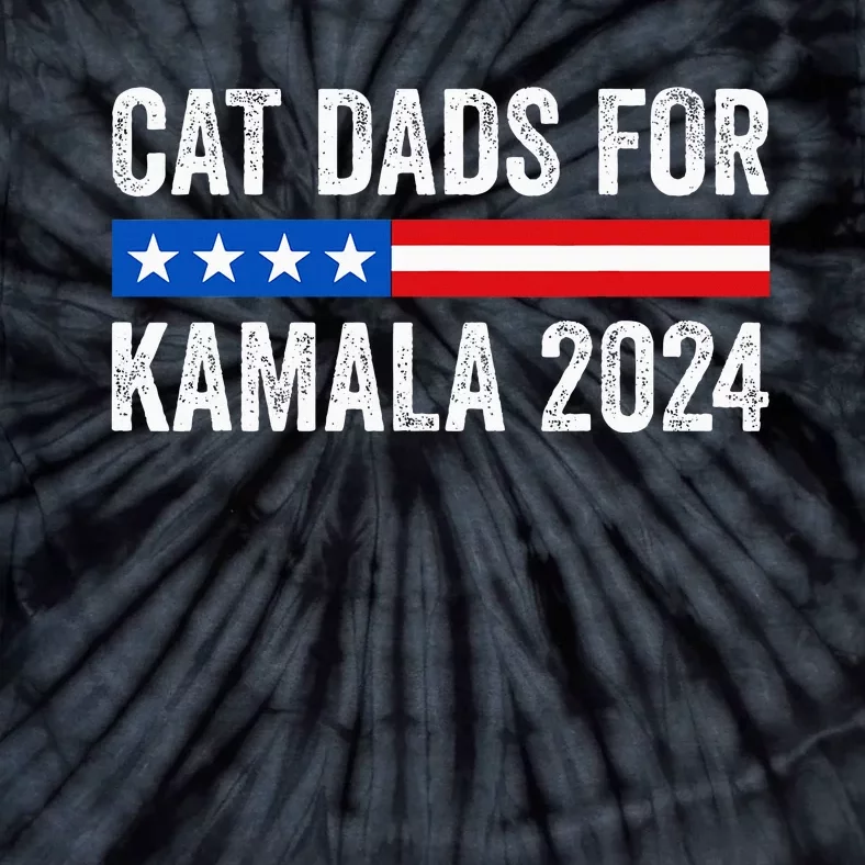 Cat Dads For Kamala Funny Cat Owner 2024 President Kamala Tie-Dye T-Shirt