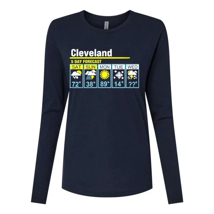 Cleveland-5 Day Forecast Funny Womens Cotton Relaxed Long Sleeve T-Shirt