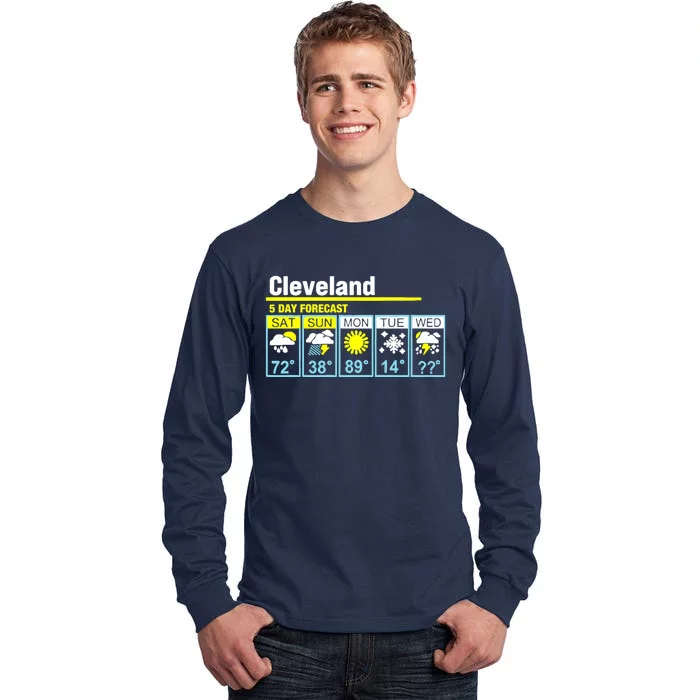 Cleveland-5 Day Forecast Funny Tall Long Sleeve T-Shirt