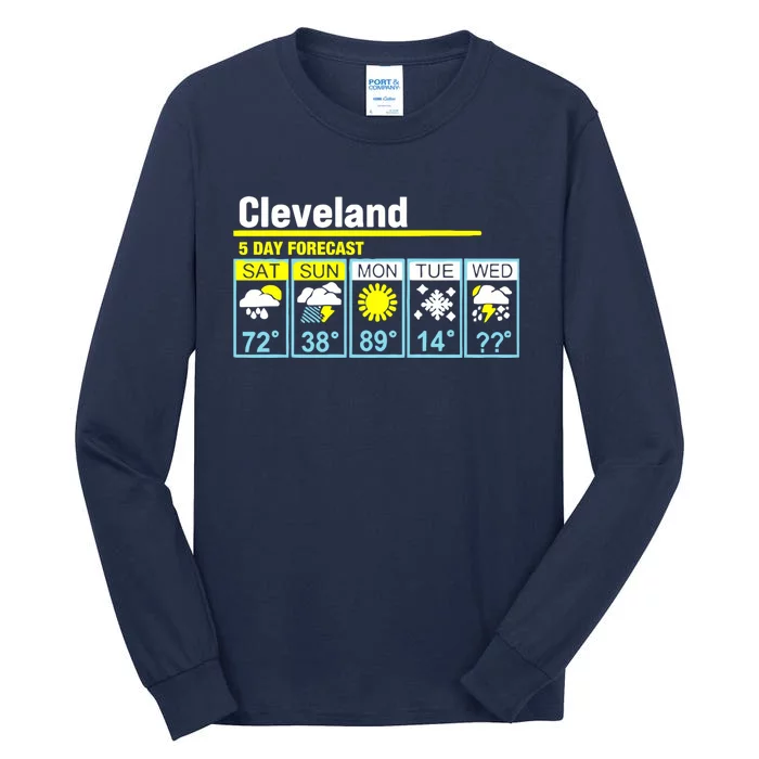 Cleveland-5 Day Forecast Funny Tall Long Sleeve T-Shirt