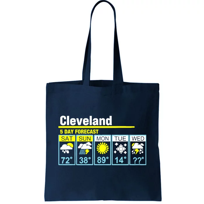 Cleveland-5 Day Forecast Funny Tote Bag