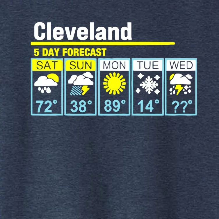 Cleveland-5 Day Forecast Funny Women's Crop Top Tee