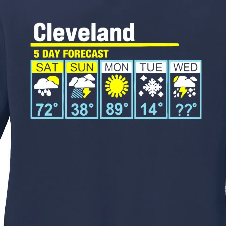 Cleveland-5 Day Forecast Funny Ladies Long Sleeve Shirt