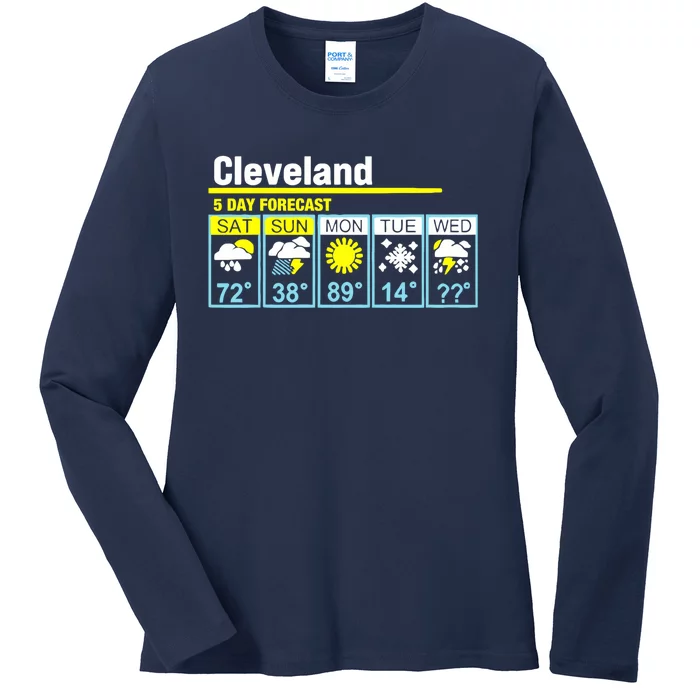 Cleveland-5 Day Forecast Funny Ladies Long Sleeve Shirt