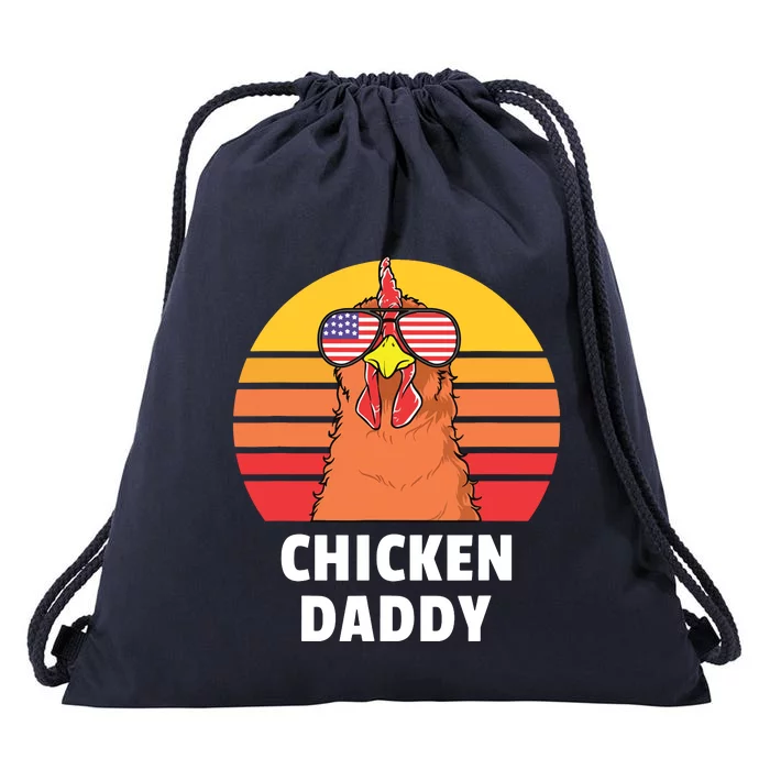 Chicken Daddy Farmer Chicken Lover Drawstring Bag